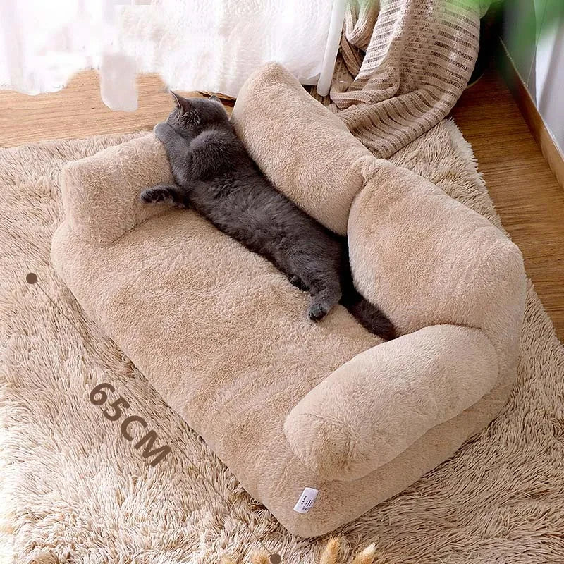 Canapé lit peluche luxueux pour chat et petit chien