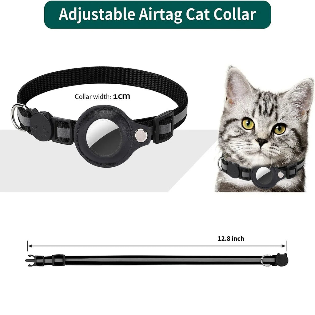 Collier porte-AirTag réfléchissant pour chat