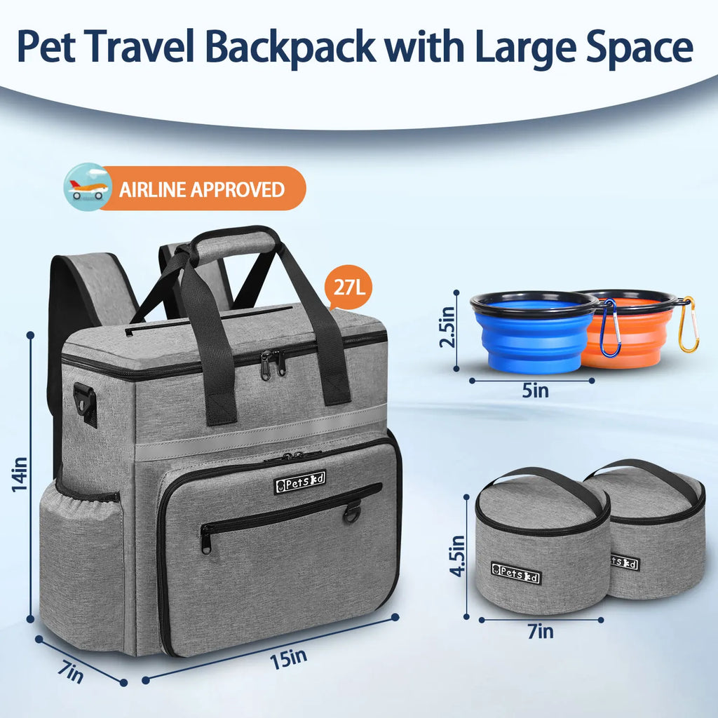 Sac organisateur de voyage avec gamelles pour chien