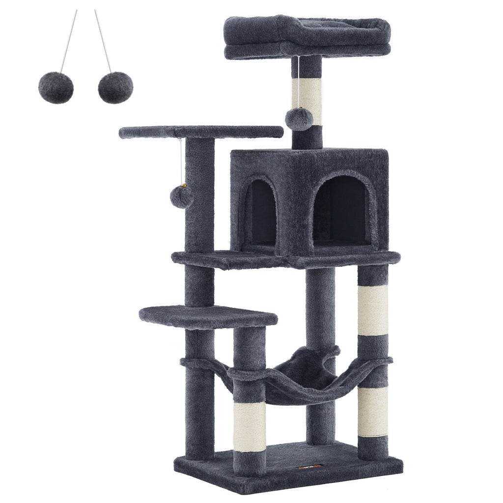 Arbre à chat 112cm multi-niveaux avec griffoirs