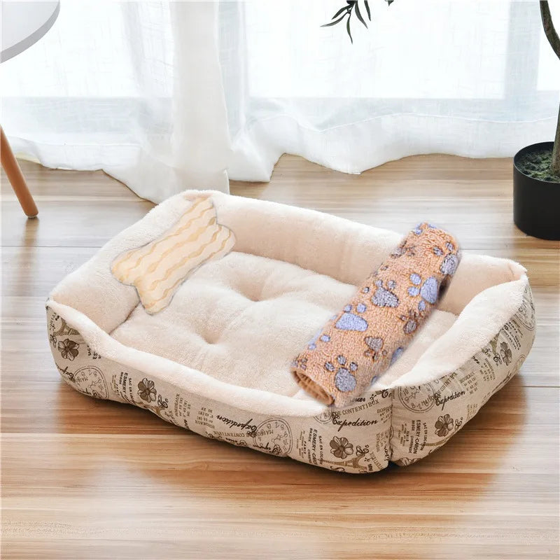 Panier carré chaud pour grand chien et chat