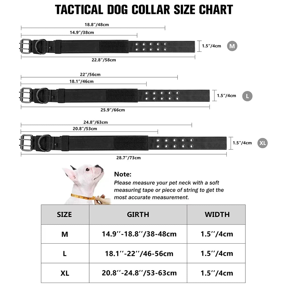 Collier tactique militaire réglable pour chien