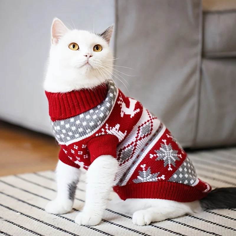 Pull de Noël tricoté pour chien et chat