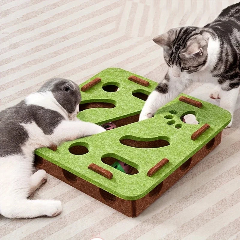 Boîte jouet puzzle en feutre pour chat
