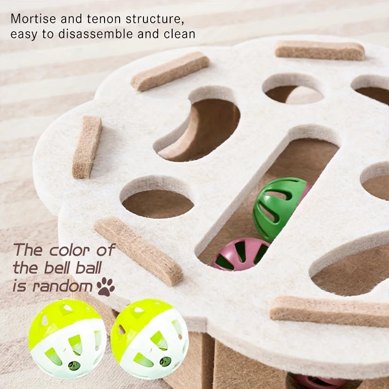 Boîte jouet puzzle en feutre pour chat