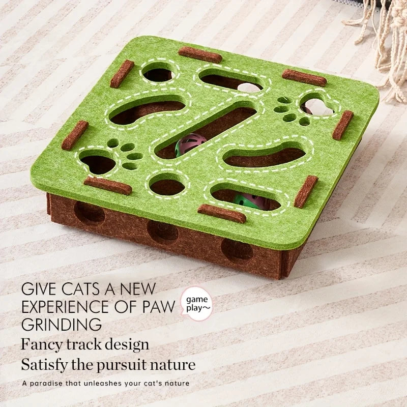 Boîte jouet puzzle en feutre pour chat