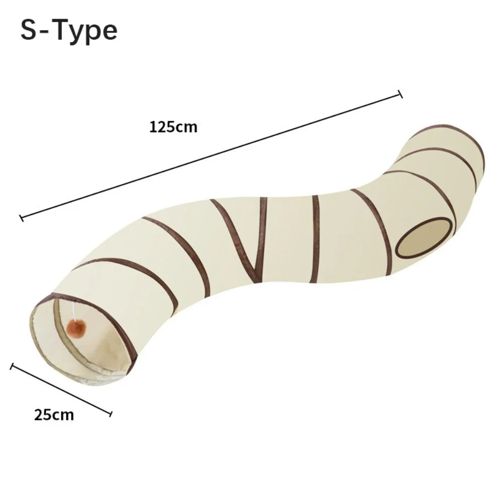 Tunnel pliable en tissu 4 formes pour chat