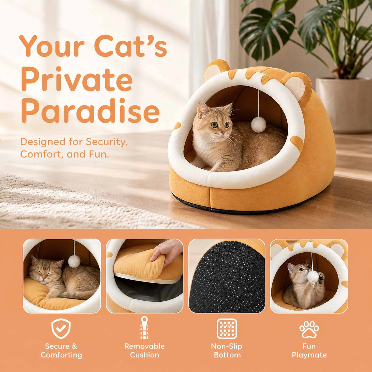 Panier douillet chaud pour chat