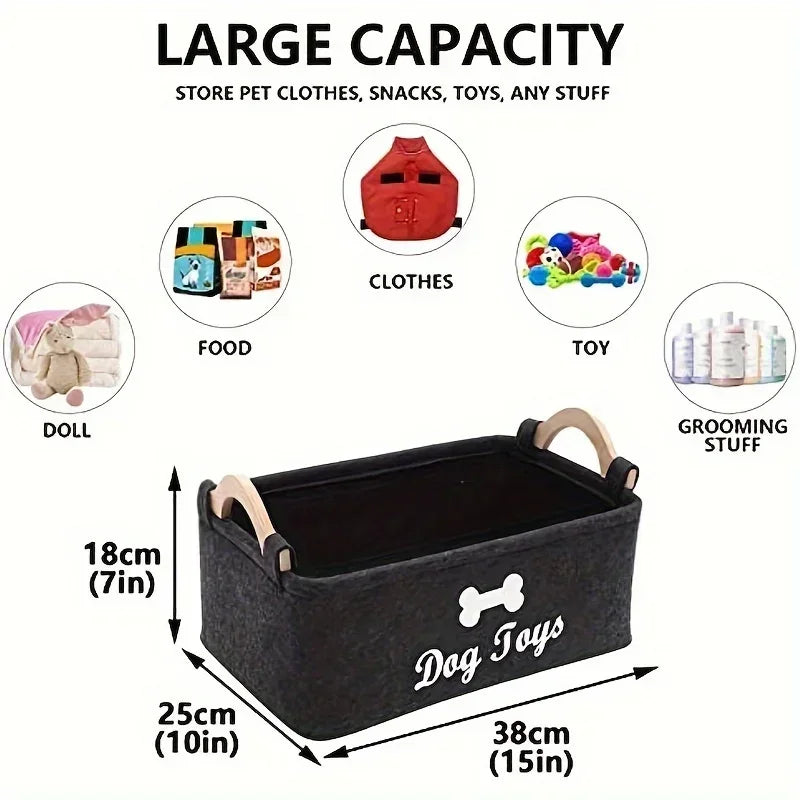 Panier de rangement en feutre pour jouets d'animaux