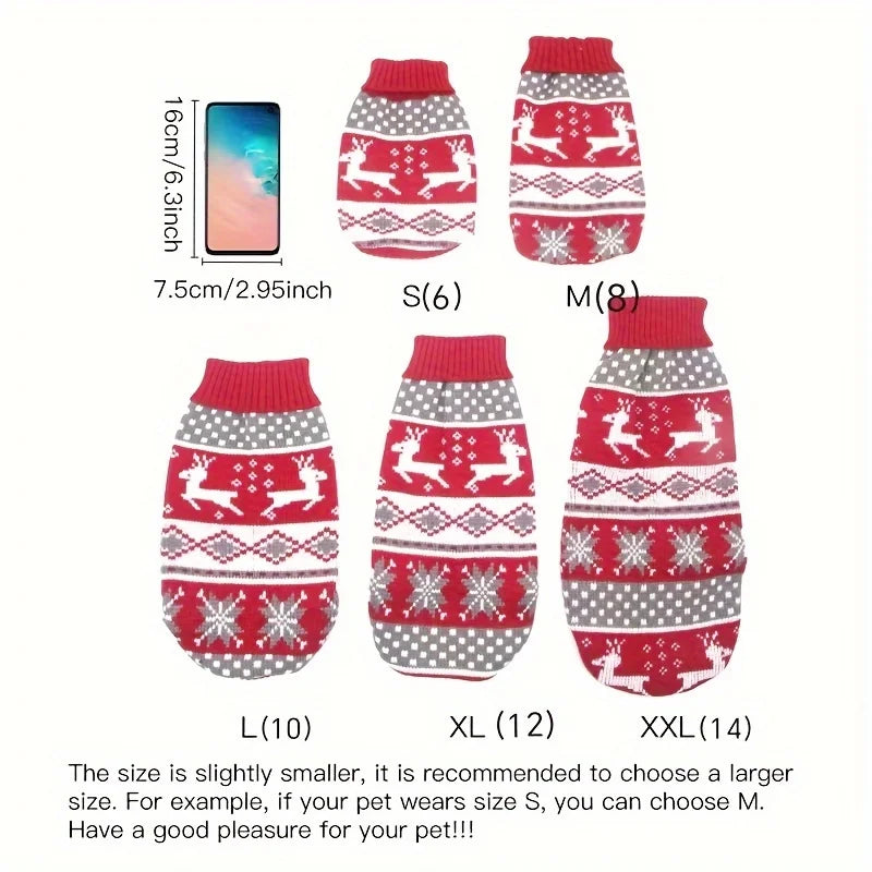 Pull de Noël tricoté pour chien et chat