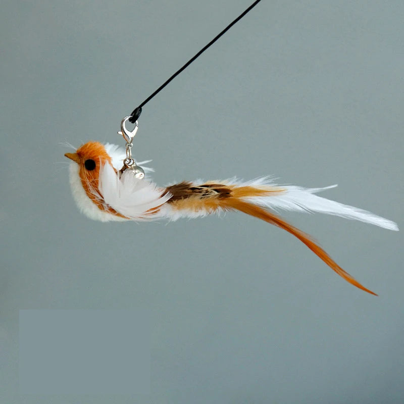 Canne à plumes interactive avec grelot pour chat