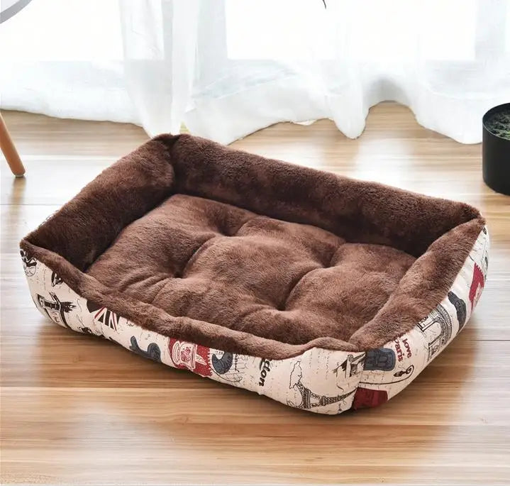 Panier carré chaud pour grand chien et chat