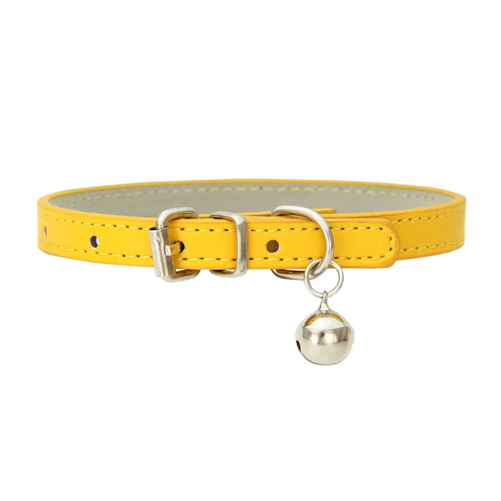 Collier en cuir PU élégant pour chat