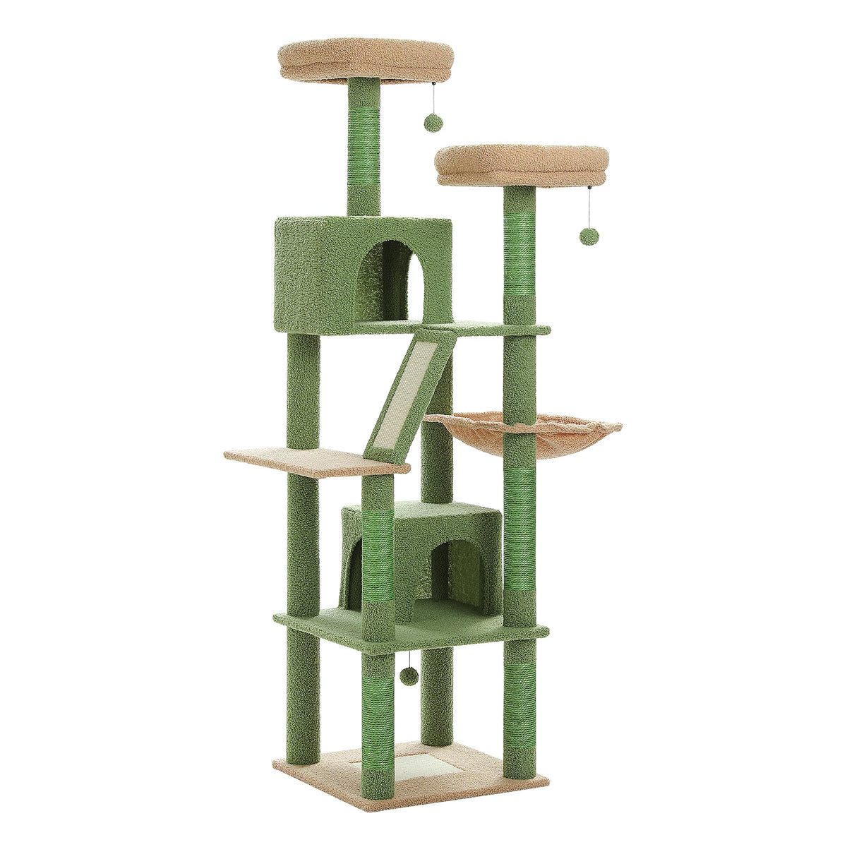 Grand arbre à chat multi-niveaux avec griffoirs