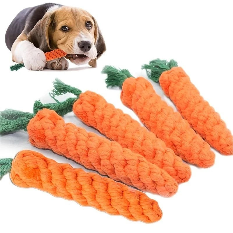 Jouet à nouer en corde forme carotte pour chien