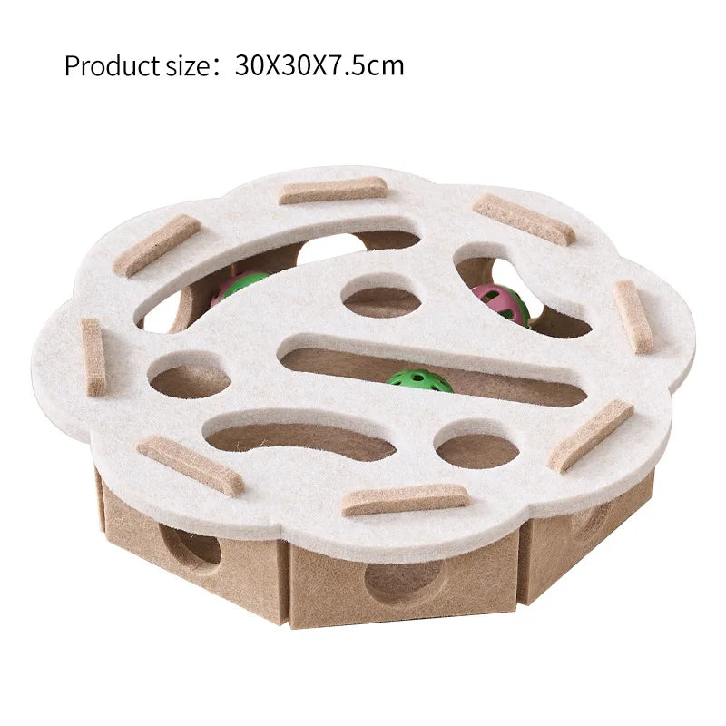 Boîte jouet puzzle en feutre pour chat