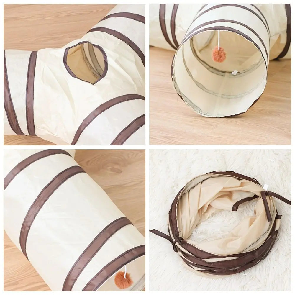 Tunnel pliable en tissu 4 formes pour chat