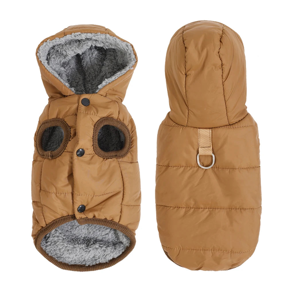 Manteau polaire à capuche pour chien