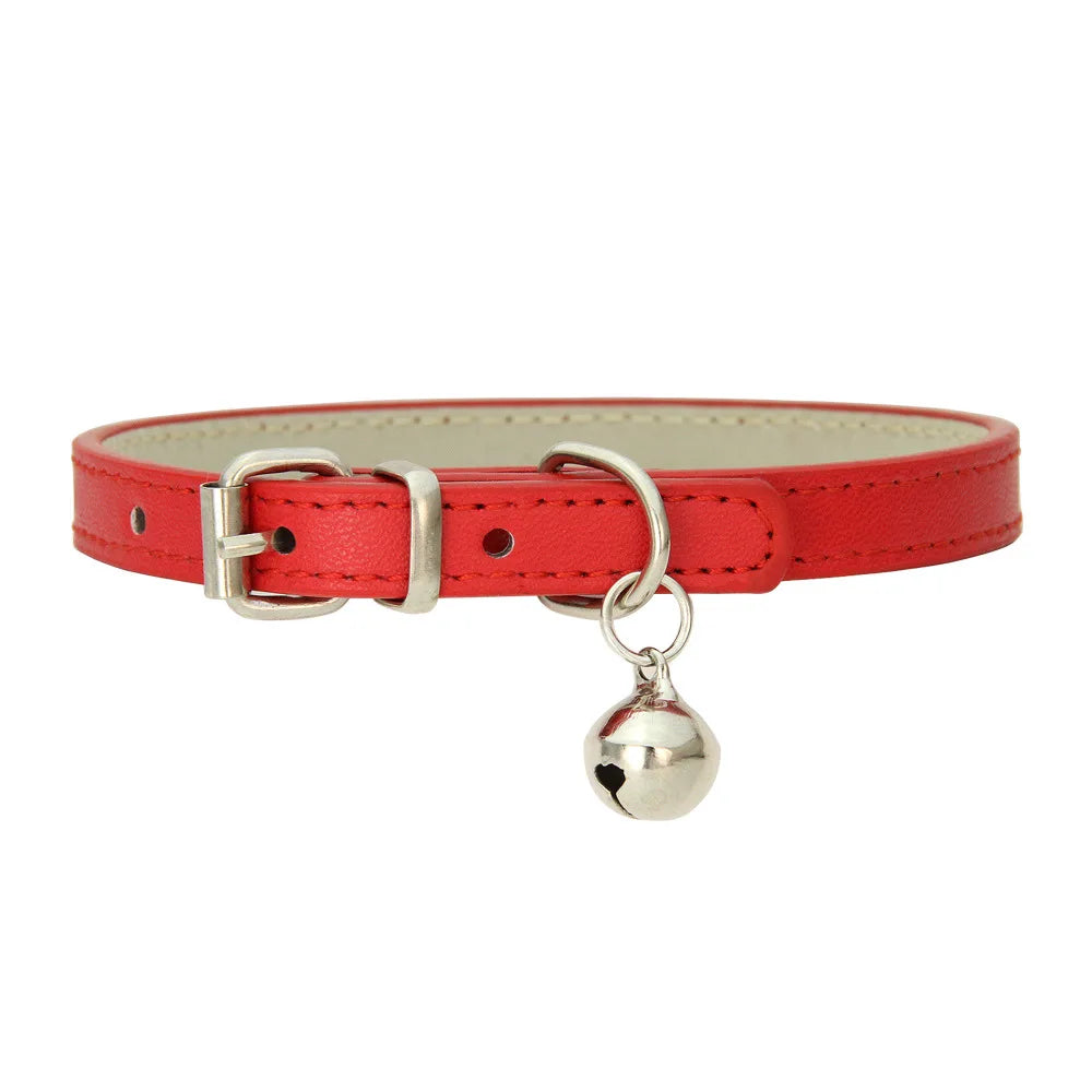 Collier en cuir PU élégant pour chat