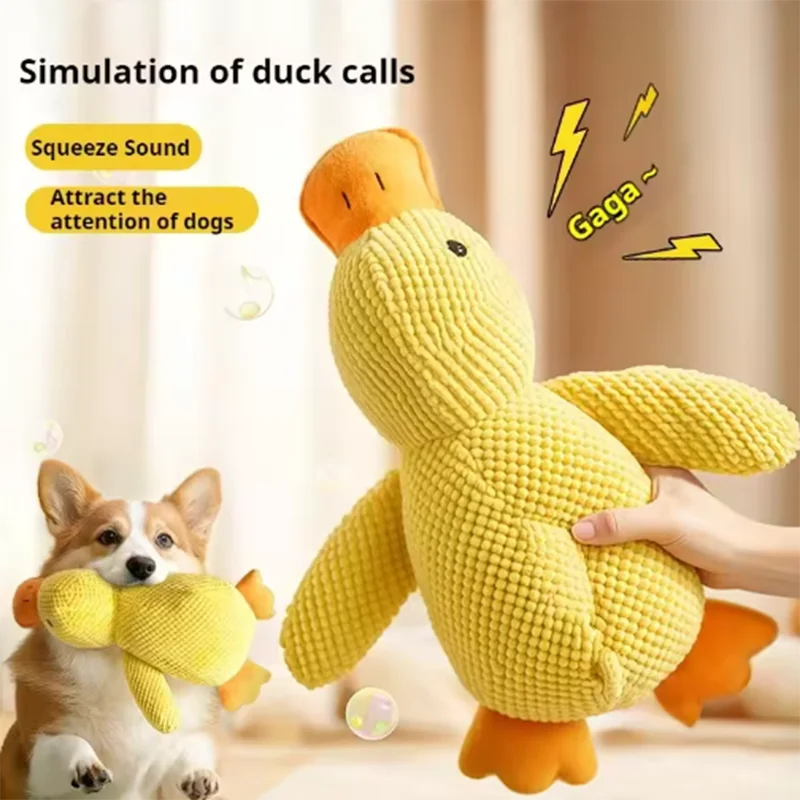 Peluche canard interactive anti-ennui pour chien