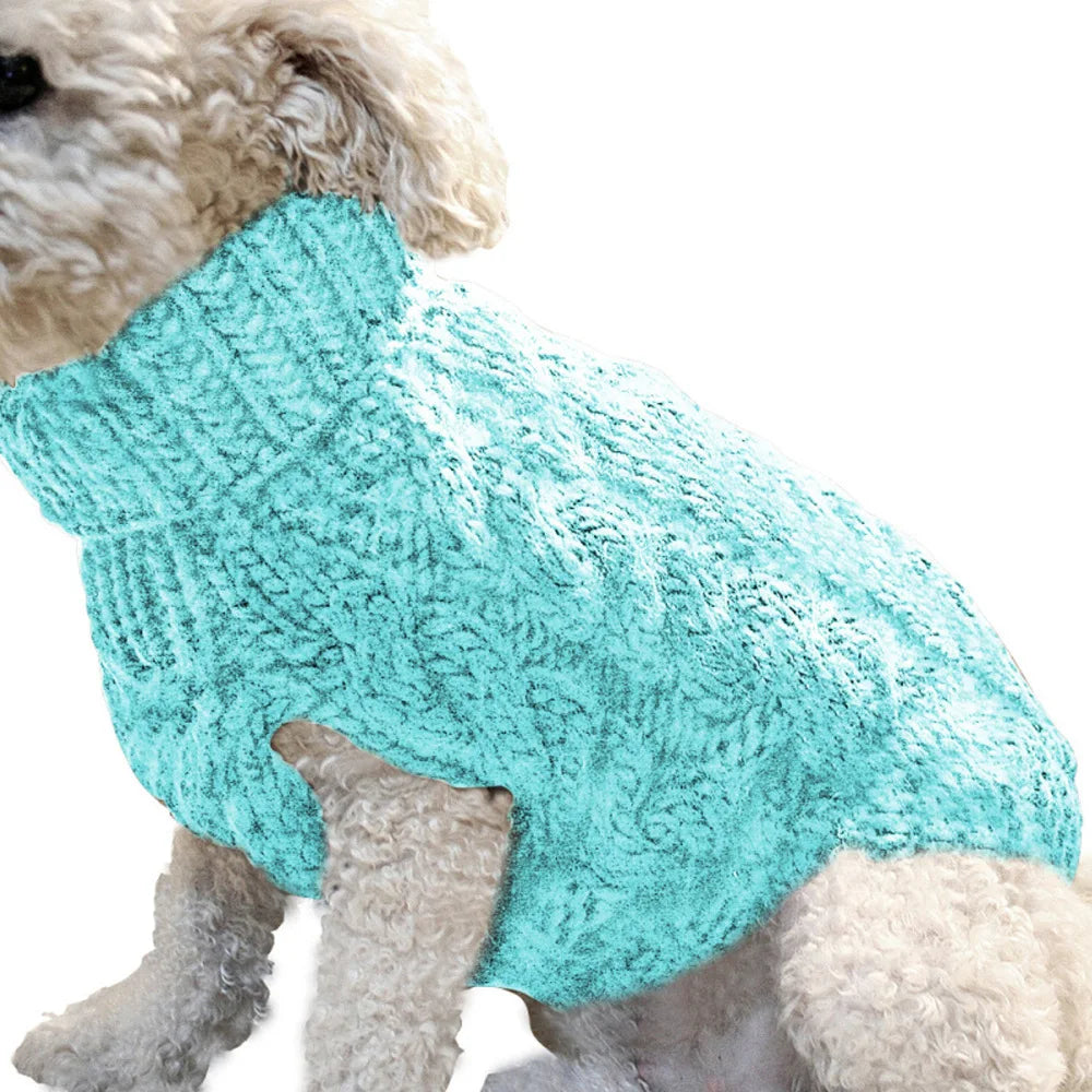 Pull torsadé tricoté pour petit chien