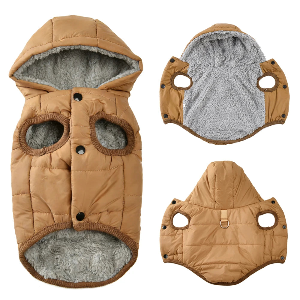 Manteau polaire à capuche pour chien