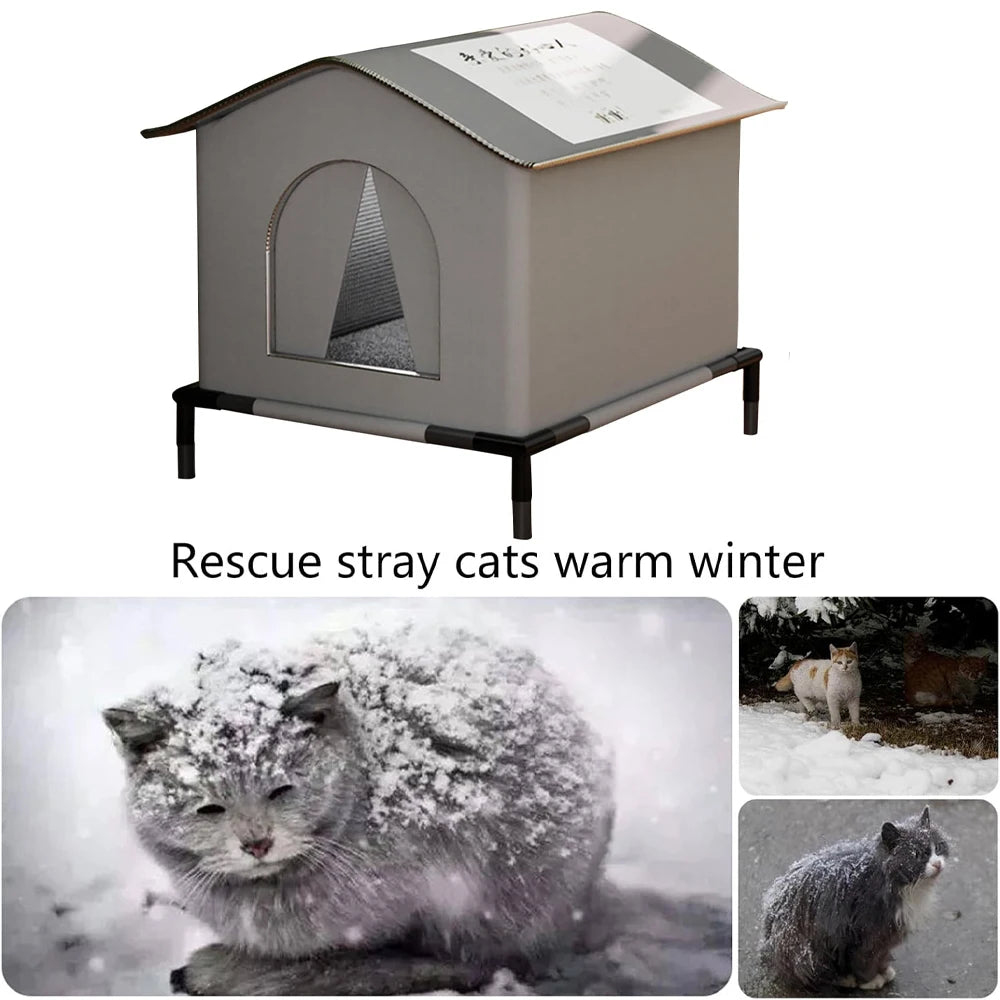 Abri extérieur pliable pour chat errant