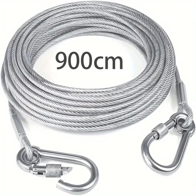 Câble d'attache extérieur en acier inoxydable pour chien