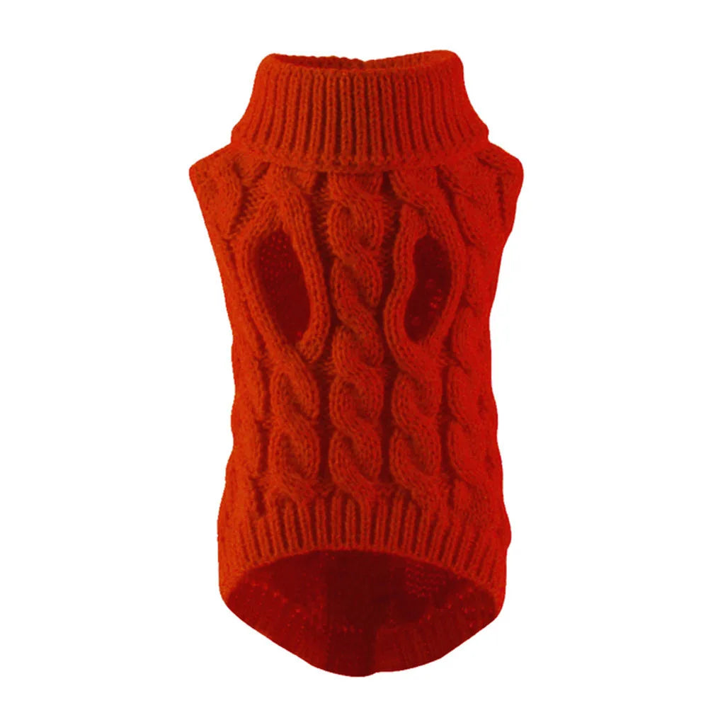 Pull torsadé tricoté pour petit chien