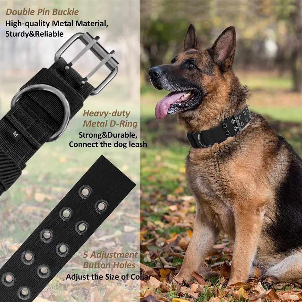 Collier tactique militaire réglable pour chien