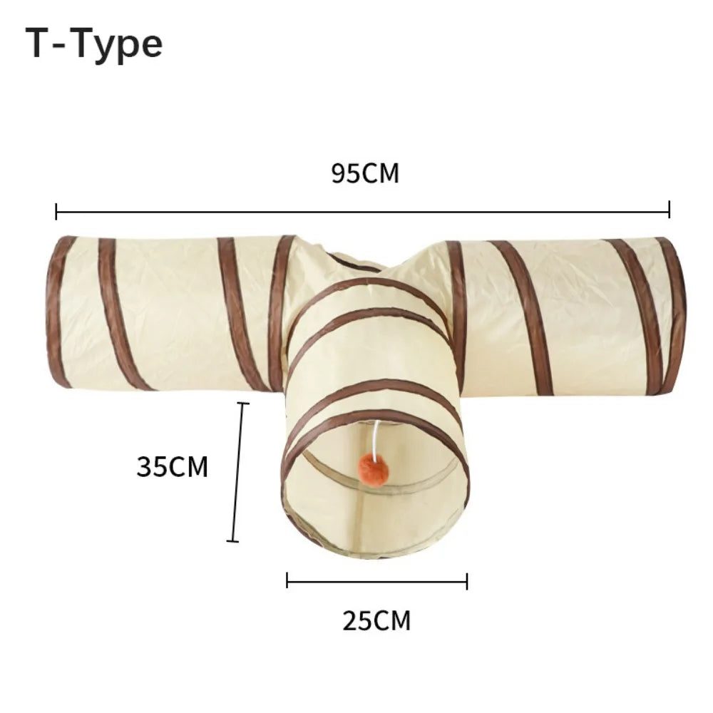 Tunnel pliable en tissu 4 formes pour chat