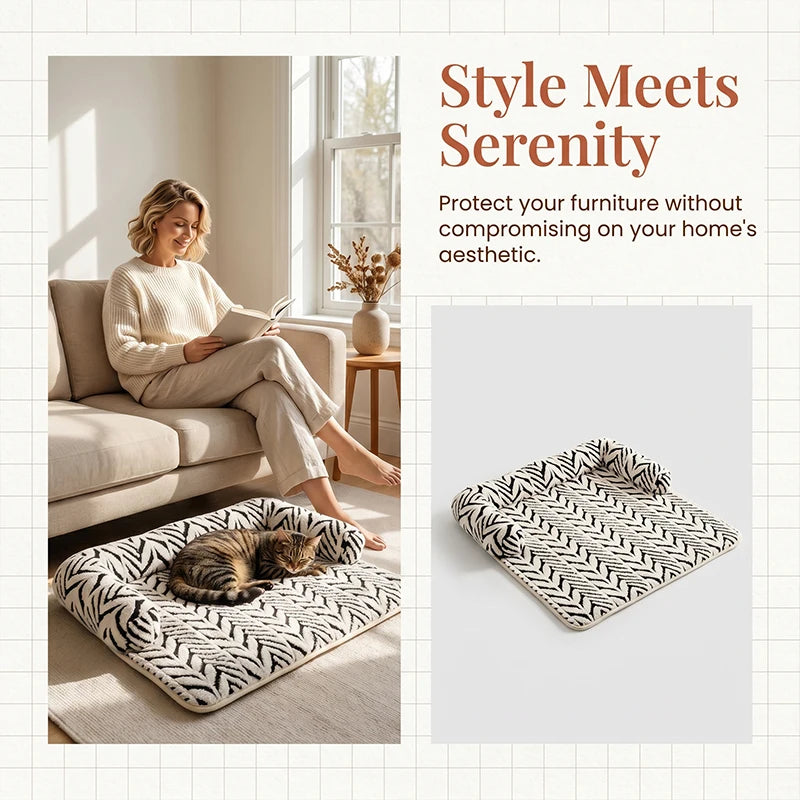 Tapis canapé à bords surélevés pour chien et chat