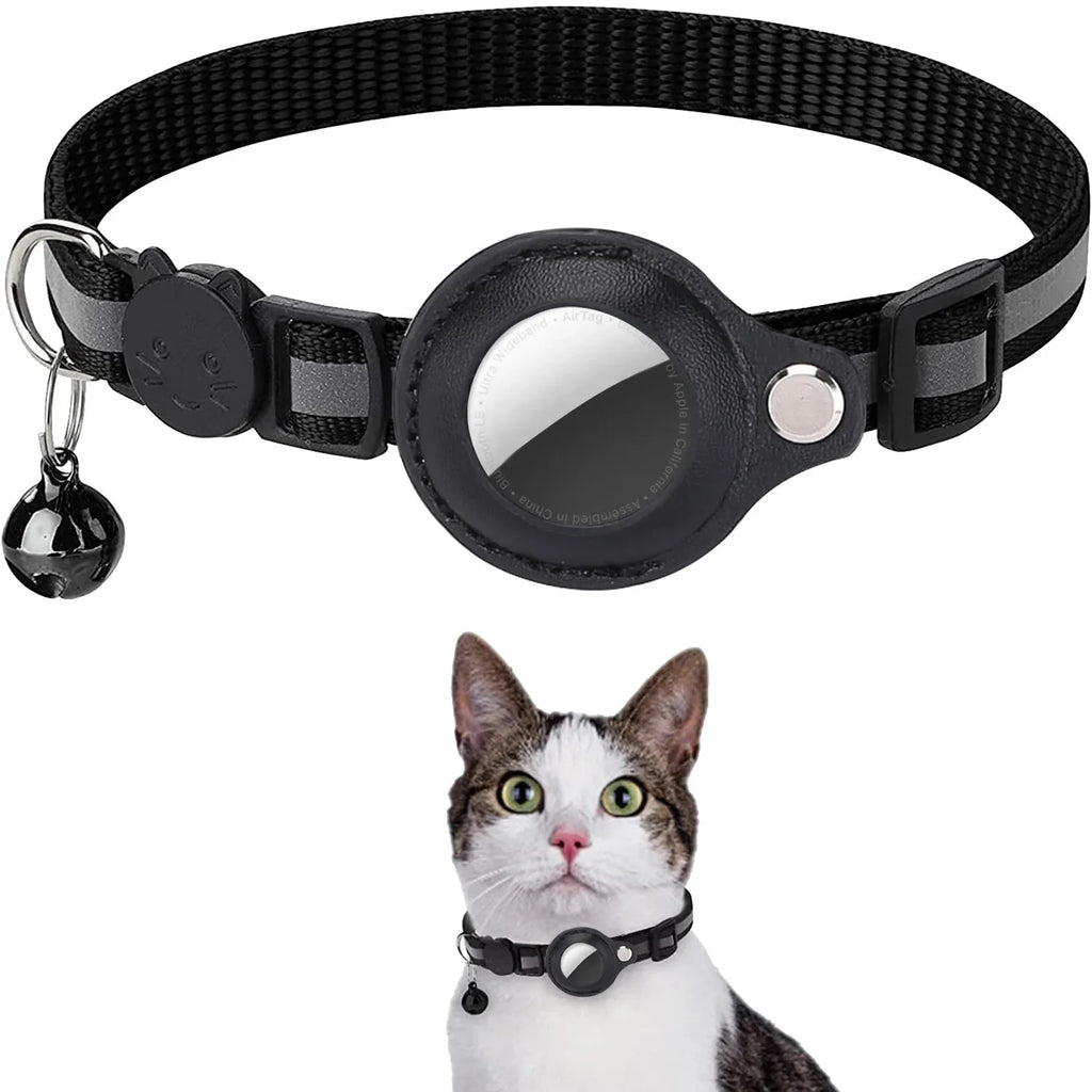 Collier porte-AirTag réfléchissant pour chat