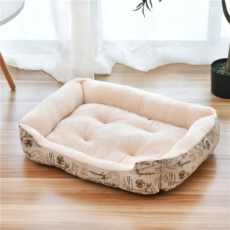 Panier carré chaud pour grand chien et chat