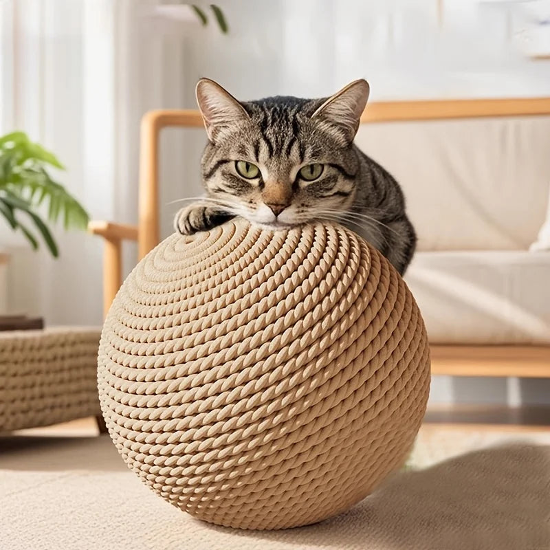 Boule griffoir sisal interactive pour chat