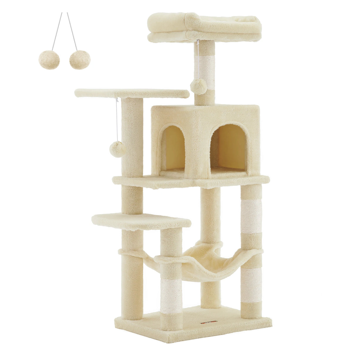 Arbre à chat 112cm multi-niveaux avec griffoirs