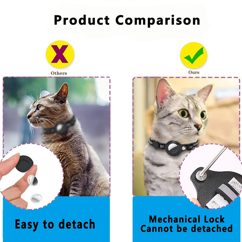 Collier porte-AirTag réfléchissant pour chat