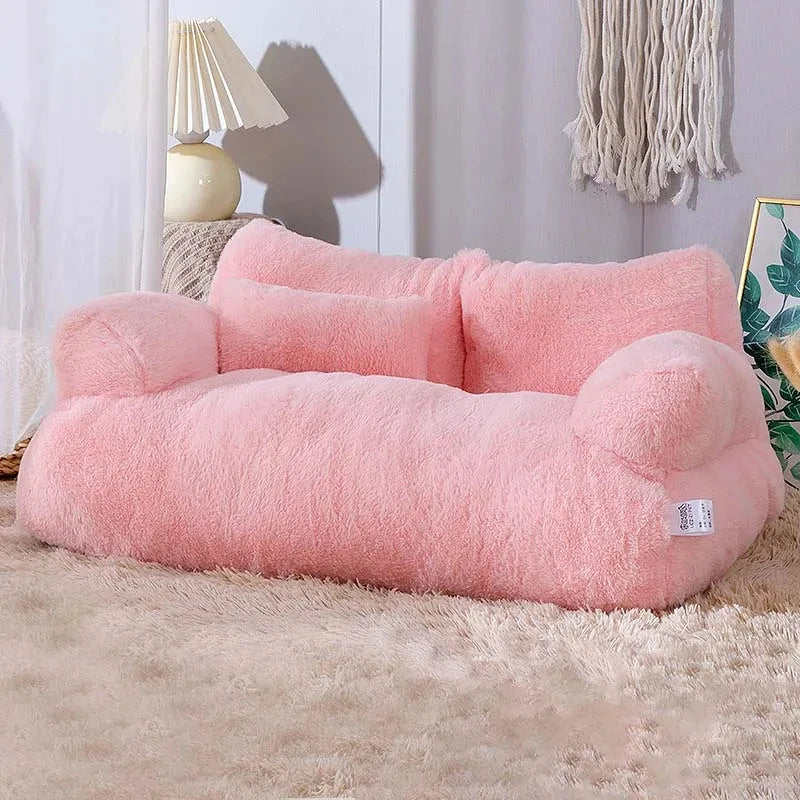 Canapé lit peluche luxueux pour chat et petit chien