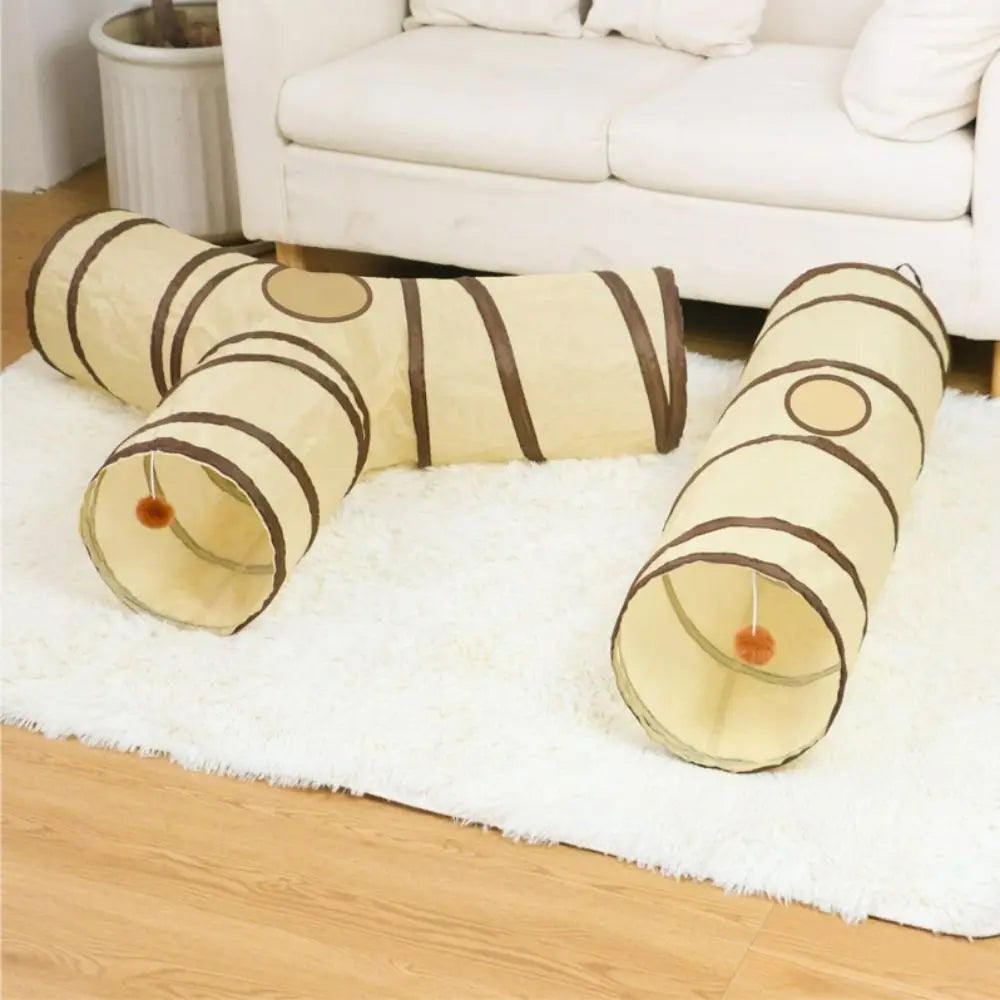 Tunnel pliable en tissu 4 formes pour chat