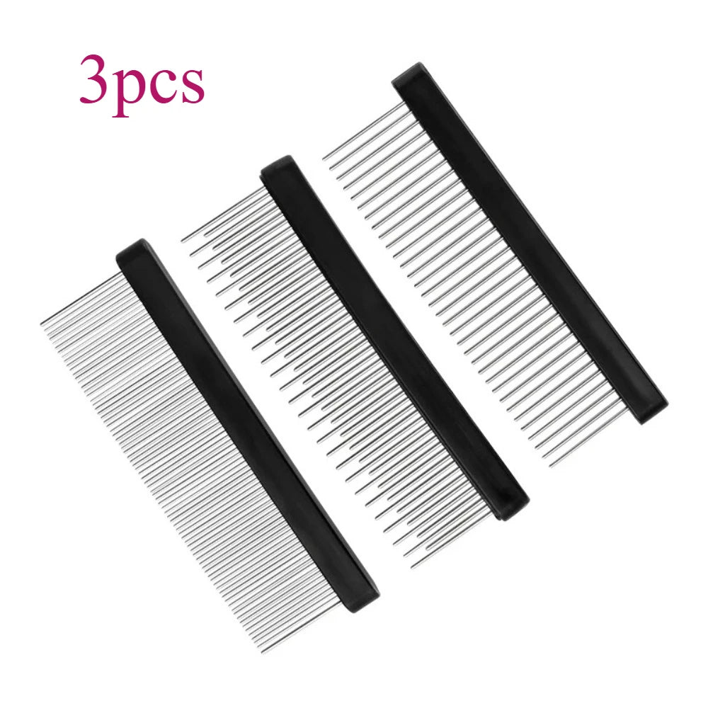 Lot de 3 brosses en inox pour chien et chat