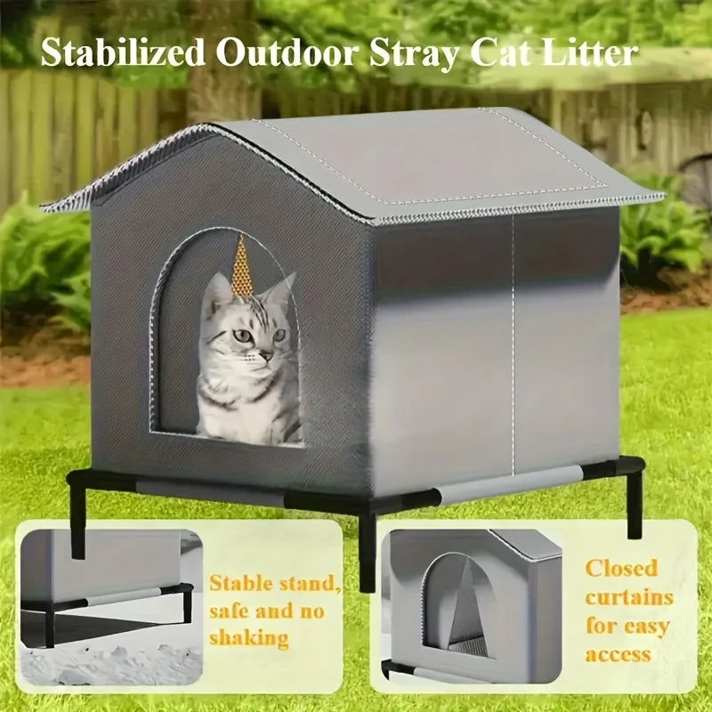 Abri extérieur pliable pour chat errant