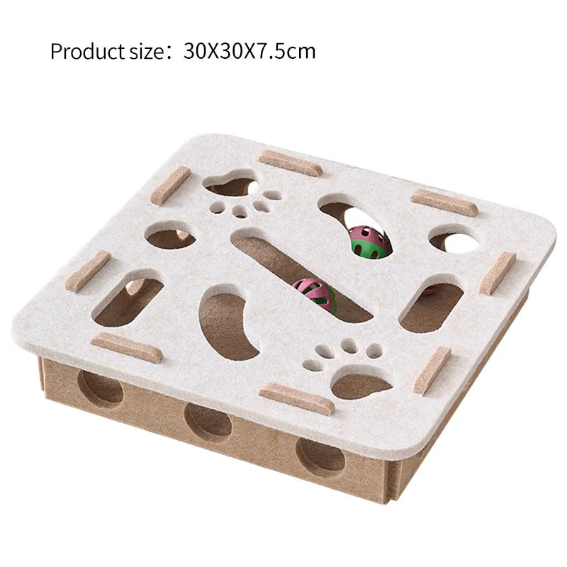 Boîte jouet puzzle en feutre pour chat