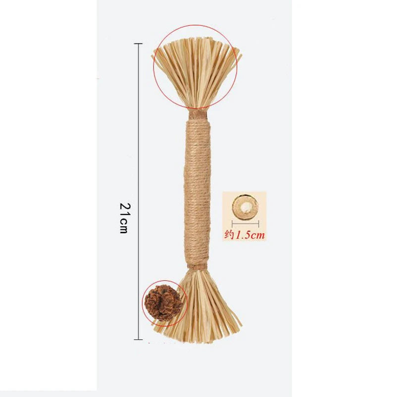 Bâtons à mâcher en bois naturel pour chat (lot de 15)