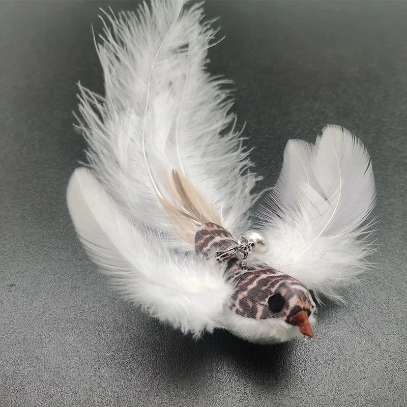Canne à plumes interactive avec grelot pour chat