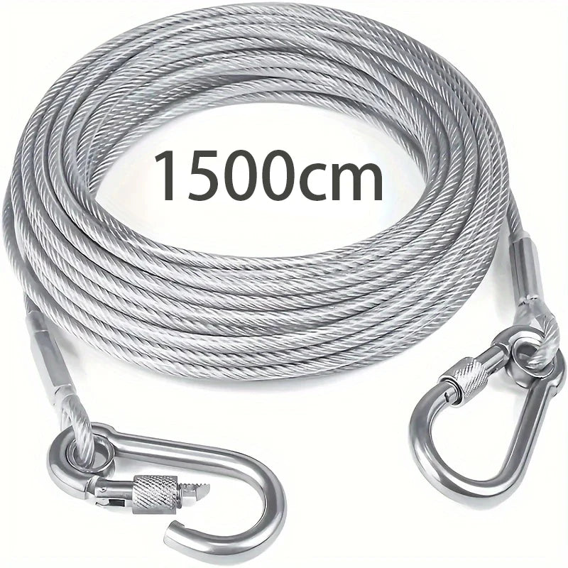 Câble d'attache extérieur en acier inoxydable pour chien