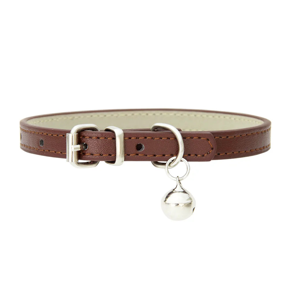 Collier en cuir PU élégant pour chat