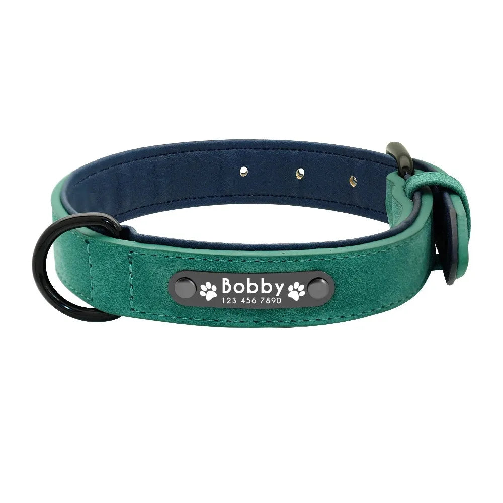 Collier en cuir personnalisé gravé pour chien