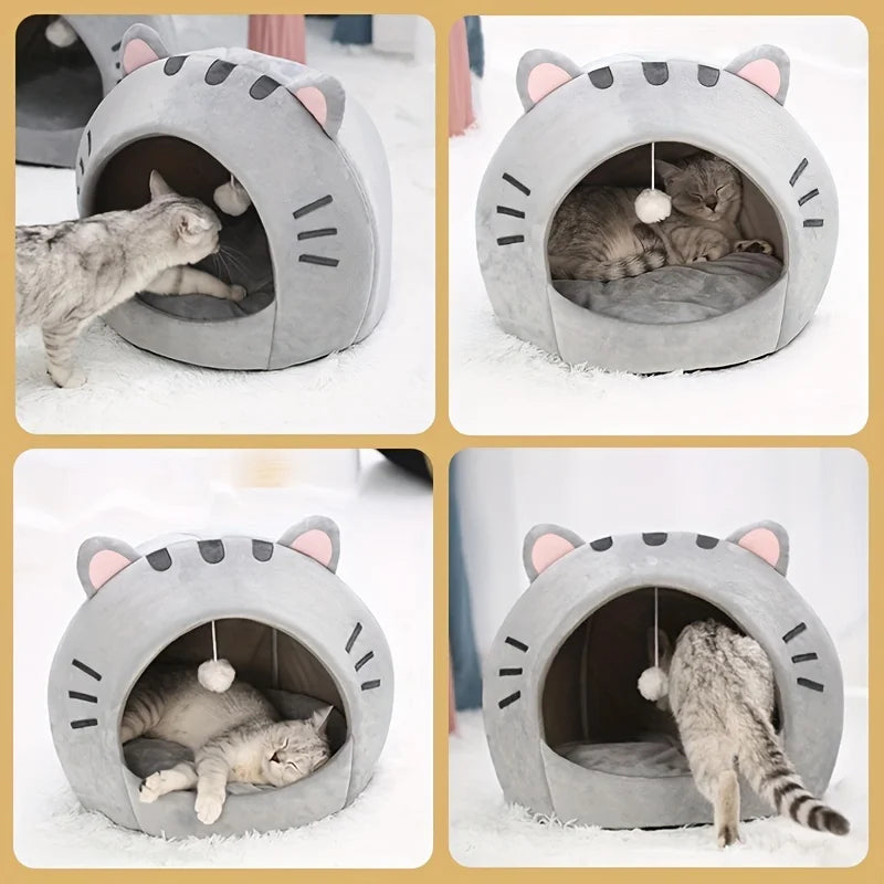 Panier cabane tout doux pour chat