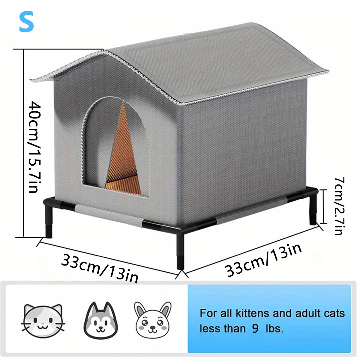 Abri extérieur pliable pour chat errant