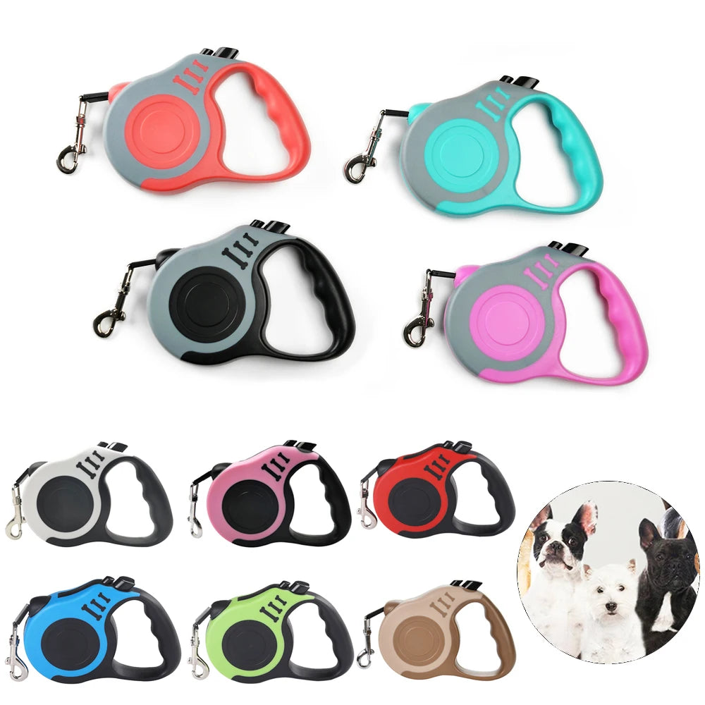 Laisse Pour Chien De 3M 5M, En Nylon Solide, Pour Chiots, Petits, Moyens Et Grands Chiens, Chats, Rétractable Automatique, Durable, Fournitures Pour Animaux De Compagnie Yorkshire